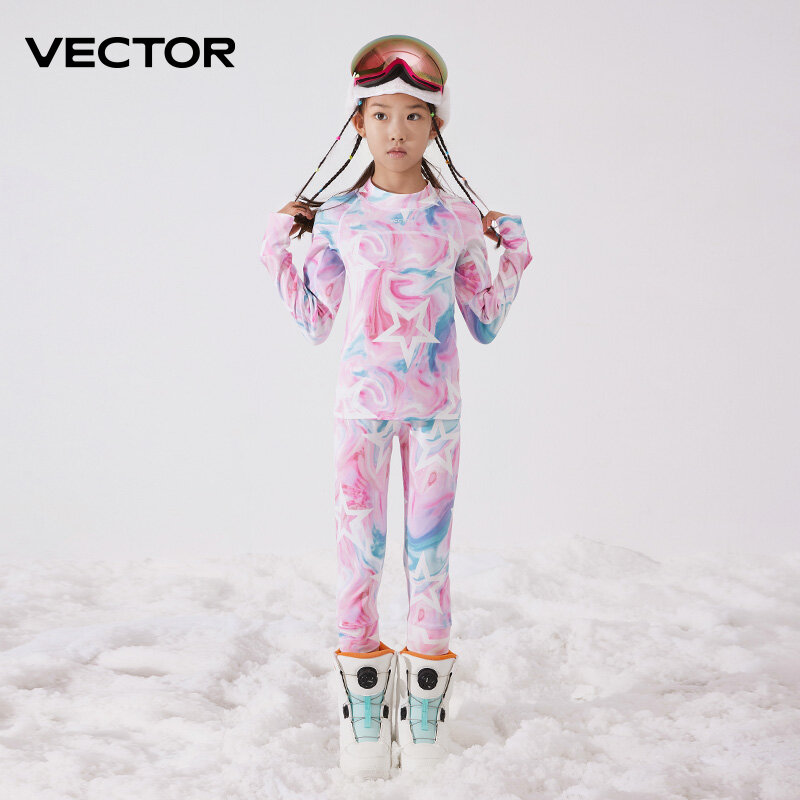 VECTOR children's Ultra Soft Winter Quick Dry Base Layering Set microfibra Fleece Thermal Underwear Long Johns Set Clothes