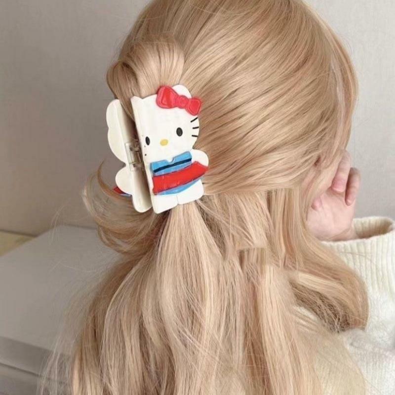 Horquilla Kawaii Sanrio Hello Kitty, figura de Anime Y2K, accesorios para el cabello para niña, dibujos animados japoneses, agarre de moda Retro, regalo para novia