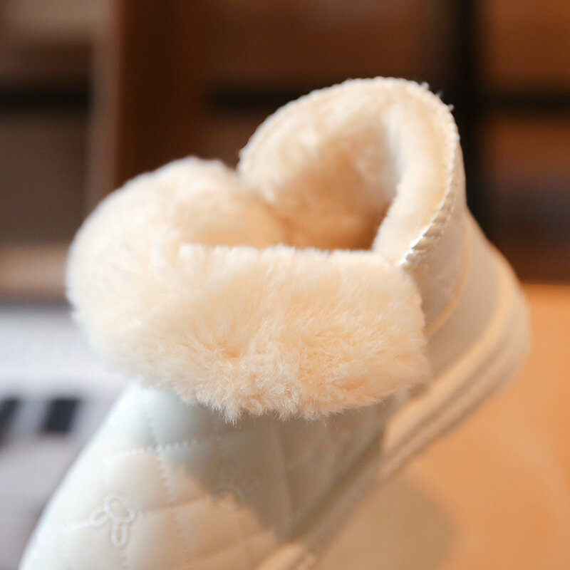 รองเท้าบูทกันหิมะหนาสำหรับเด็กผู้หญิง, รองเท้าใส่เดินบนหิมะรองเท้าสำหรับเด็กผู้ชายรองเท้าผ้าคอตตอนให้ความอบอุ่นมีสามสีสำหรับฤดูหนาว