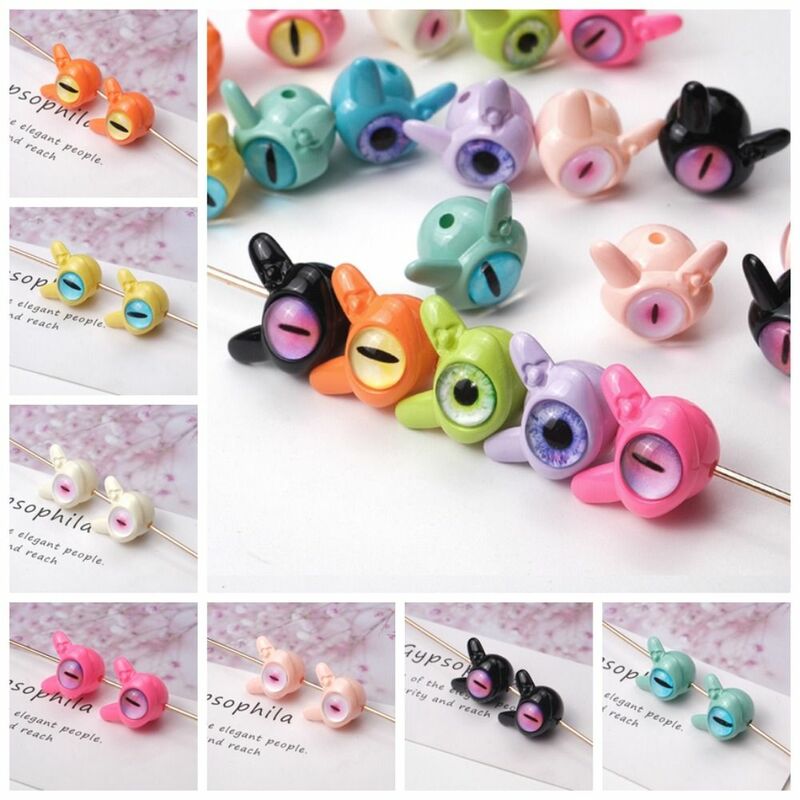 10 pcs Dopamine Color Cartoon Evil Eyes One-Eyed Beads Realistic Colorful Rotundity 16*16mm Kawaii DIY Jewelry Accessories