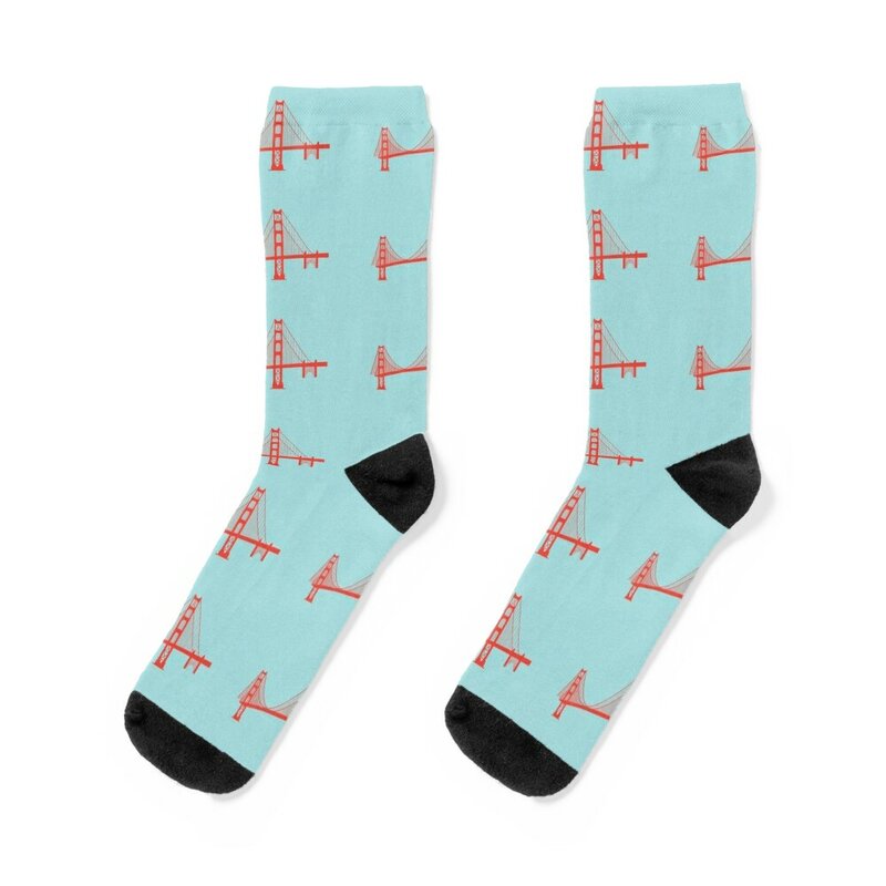 California's Golden Gate Bridge Span Socks christmas gift with print short Socks Woman Men's