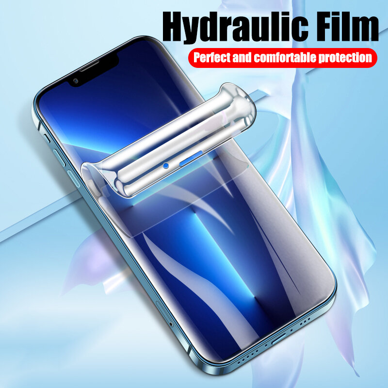 Cubierta completa de película de hidrogel para iPhone, Protector de pantalla para iPhone 11, 12, 13, 14, 15 Pro Max, 14, 15 Plus, XS MAX, 4 unidades