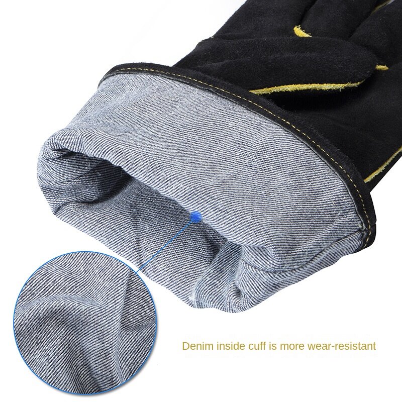New Grill BBQ Glove  1 Pair Barbecue Welding Gloves Double Layer Insulation and High Temperature Resistant Gloves Welding Gloves