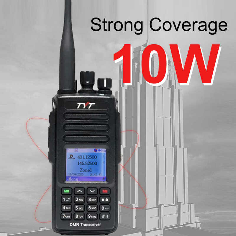 TYT-جهاز اتصال لاسلكي رقمي ، تشفير متقدم ، هواة ، نظام تحديد المواقع ، IP67 ، جهاز راديو DMR ثنائي النطاق ، VHF ، UHF ، MD-UV390 Plus ، 10 واط ، طراز es258 ، اختياري