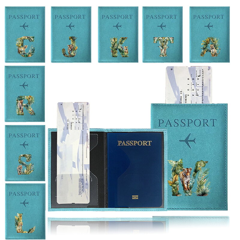 حامل جواز سفر ترابي مقاوم للماء ، سلسلة طباعة نمر الغابة ، وثيقة التذاكر ، محفظة بطاقة الائتمان التجارية