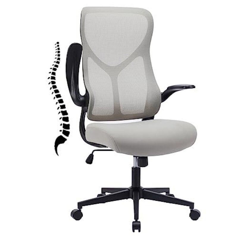 Cadeira ergonômica de escritório doméstico com braços flip-up, apoio lombar, cadeiras de mesa, móveis de computador, móveis executivos