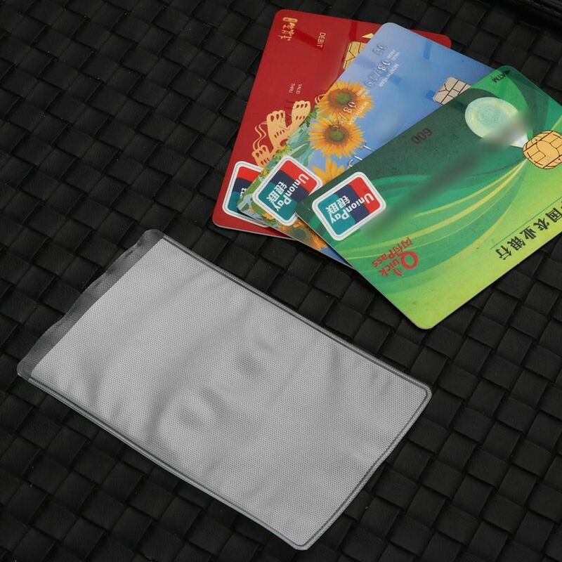 Translucent ID Card Holder Anti-theft PVC School Office Supplies Work Card Holder Bank Card Case