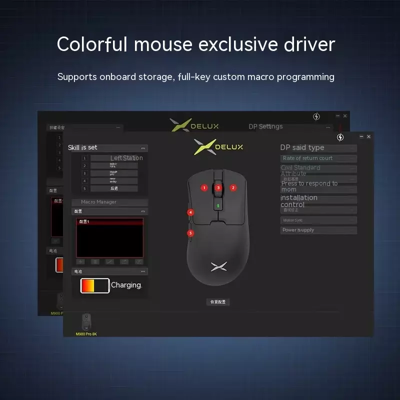 Oryginalna mysz bezprzewodowa M900 Pro 8K krótki czas oczekiwania PAW3395 podwójny tryb lekkich myszy ergonomiczna myszka do gier dla komputer dla graczy