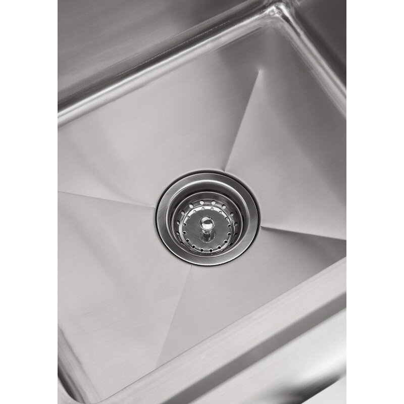 THA-0307 Basics Stainless Steel Freestanding Single Bowl Utility Sink for Garage, Laundry Room, and Restaurants, Includes Faucet