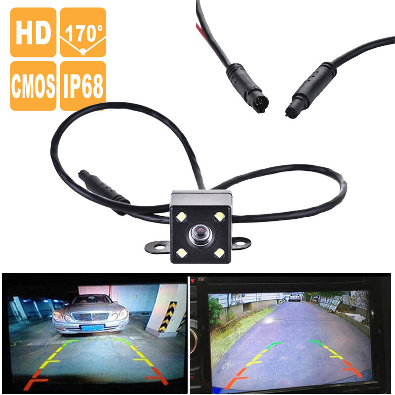 1Pcs 5 Pin Car Rear View Camera Reverse 170 Degree Wide Angle Recording Parking Waterproof Night Vision Video Camera