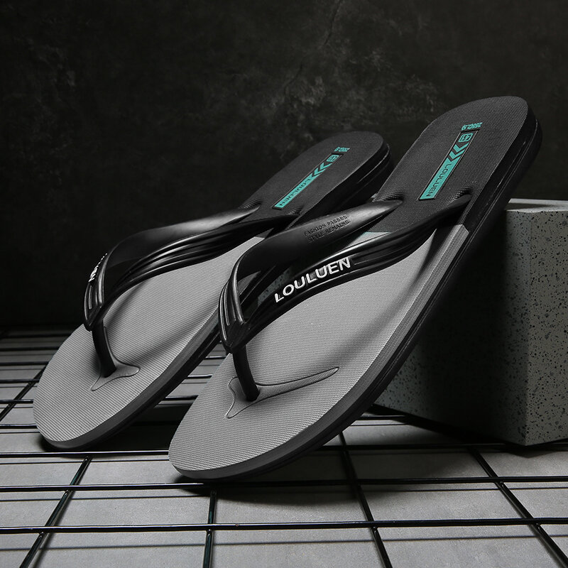 Designer Men's Indoor Flip-flops EVA Home Bathroom Non-slip Sandals Fashion Casual Light Beach Flat Flip-flops Large Size