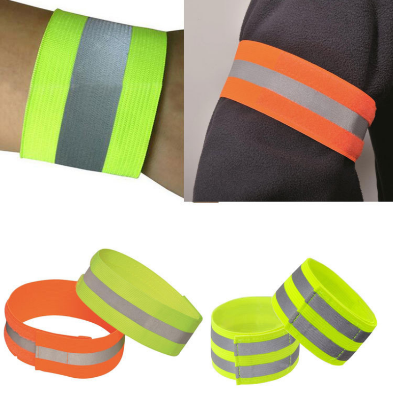 1pc Reflective Bands Elasticated Armband Wristband Ankle Leg Straps Safety Reflector Tape Straps for Night Walking Biking