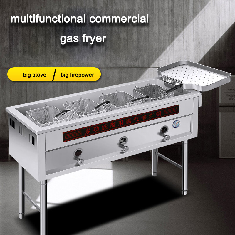 Frying fritters pan stallCommercial gas fryer large capacity deep fryer vertical gas frying twist machine frying churros machine