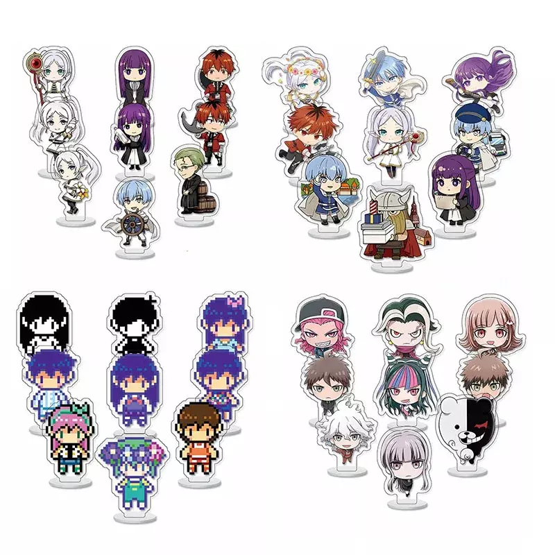 9pcs/Set Frieren: Beyond Journey's End Keychain Frieren at the Funeral Figure Acrylic Stand Model Plate Desk Decor Standing Sign
