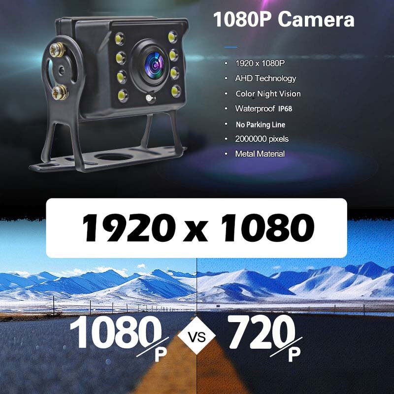 1080P AHD резервная камера заднего вида 12 В для автомобиля/автобуса/автофургона/грузовика 8 шт. белая фотокамера наблюдения с ночным видением для автомобиля