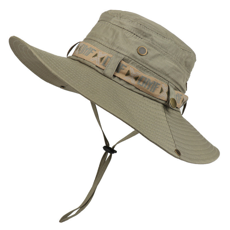 Cappello da pescatore da uomo estivo protezione UV per esterni tesa larga Panama Safari caccia cappello da trekking cappello da pescatore in rete berretto da spiaggia con protezione solare