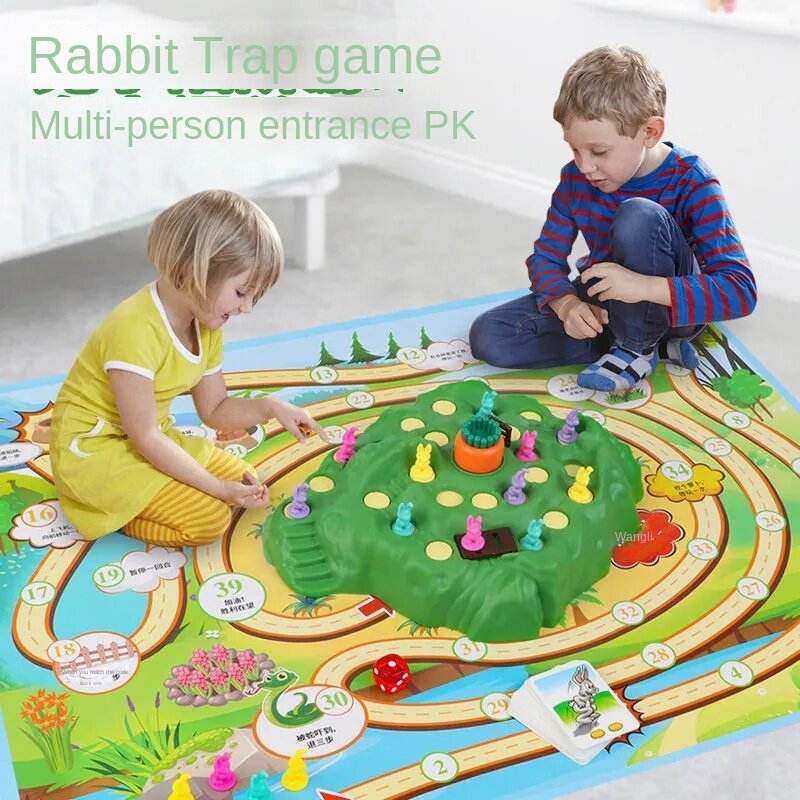 Bunny Rabbit Competitive Trap Tablet Board Games Play Chess Children Family Fun Montessori Interactive Educational Toys For Kids