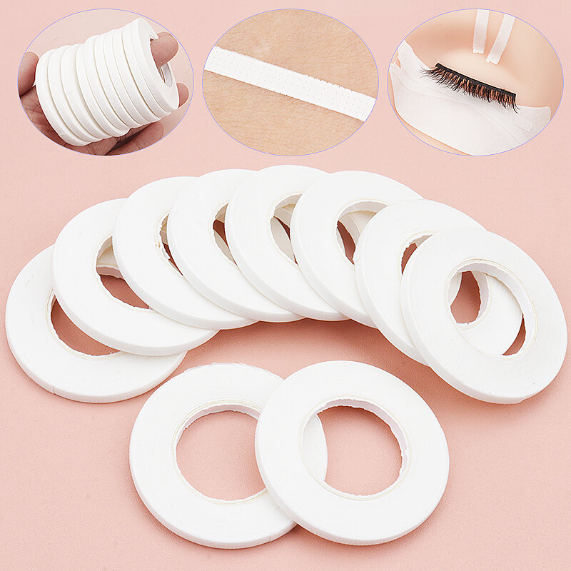Mini cinta de extensión de pestañas para mujer, tejido de microporos transpirable, herramientas de maquillaje fáciles de rasgar, 4mm, 10 rollos