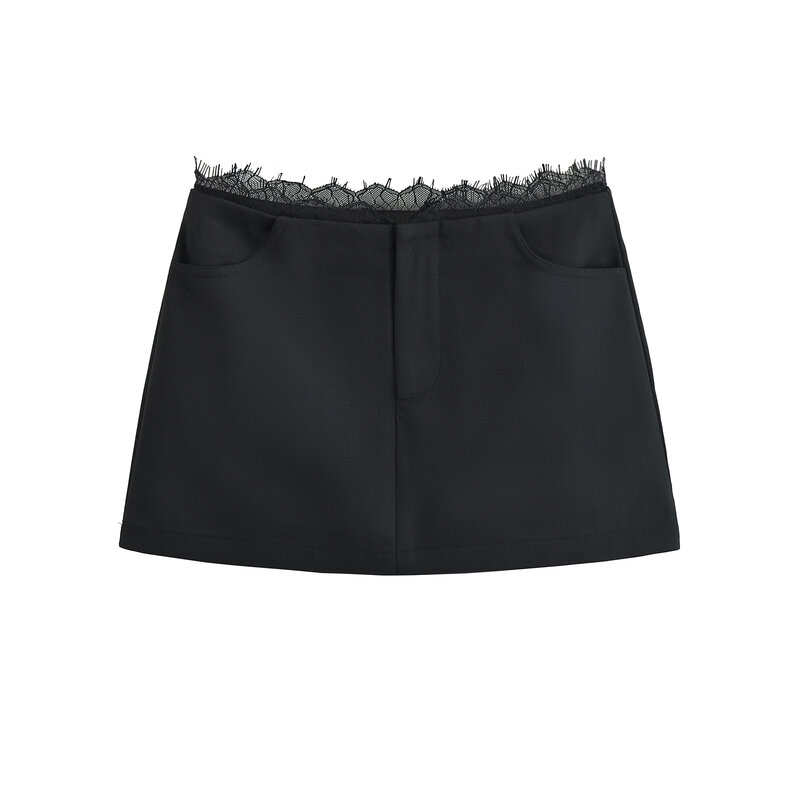 Black mini skirts for woman Summer clothes women 2024 pencil skirt y2k korean fashion lace skirt japanese micro skirts kawaii