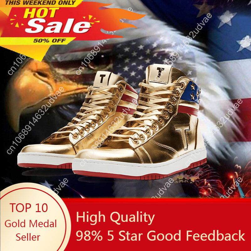 2024 MAGA Trump Sneakers Never arn Pro Donald Distressed High Top Gold Sneakers scarpe da palestra stivali Casual da uomo Sneakers da strada