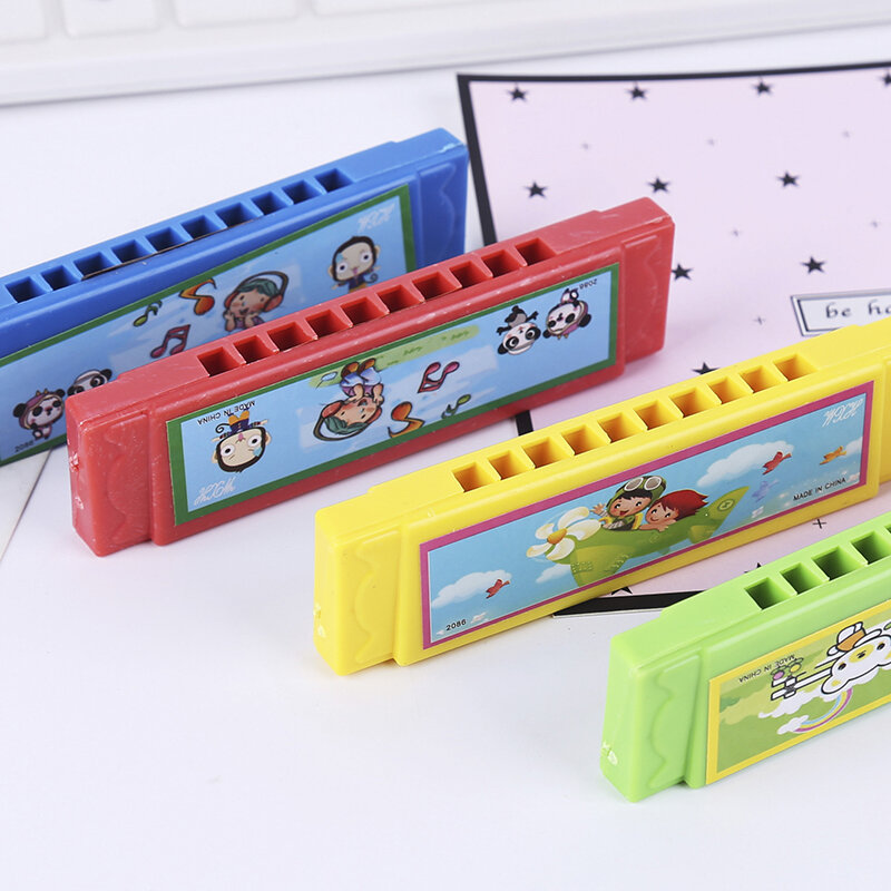 1PC Mini Dez-buraco Harmonica Toy Crianças Estudantes da Escola Primária Iniciantes Soprando Instrumentos Musicais Harmonica Presente