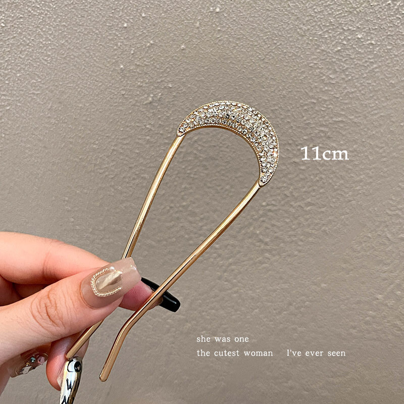 Neue u-förmige Haarnadeln Clips für Frauen koreanischen Kristall elegante Metall gabeln Vintage Perle Styling Haarnadeln Haars tyling Werkzeuge Geschenke