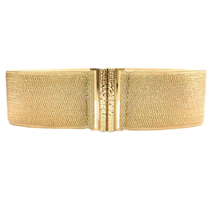 Gold Belt Women Decorative Belt Down Jacket Sweater With Skirt Belt Versatile Skirt Belt Elastic Elastic Wide Waist Seal
