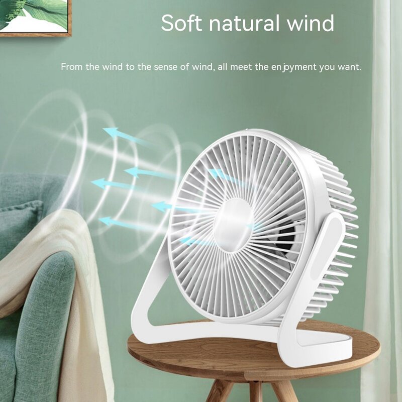 Mini ventilador de mesa portátil portátil ajustável, verão mudo refrigerador de ar para home office, usb, rotação 360 °, 5"