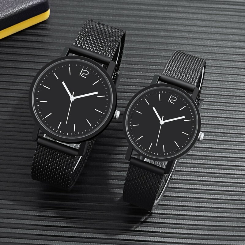 Couple'S Quartz Watch Simple All-Match Digital Watch Silicone Wristband Couple Wristwatch Couple Gift Sophisticated And Stylish