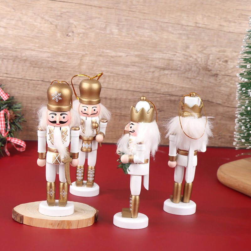 Colgante de soldado de marionetas de Cascanueces, decoración de Navidad, Mini muñeca de soldados de dibujos animados, adorno de escritorio, decoración del hogar, 12CM, 1 unidad