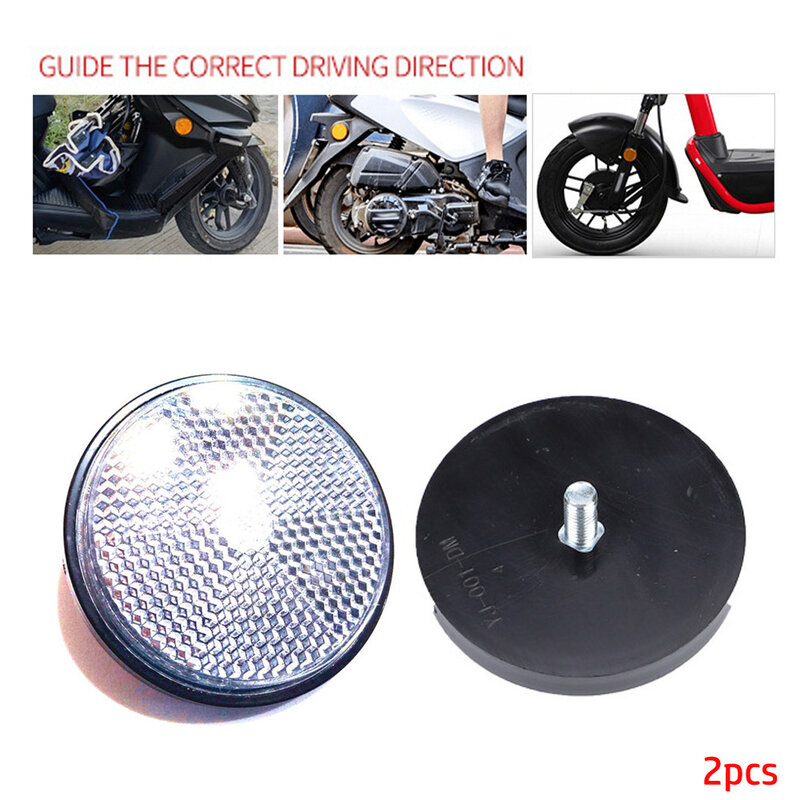 2X 범용 오토바이 ATV 스쿠터, 비포장 도로용 자전거, 원형 반사판, 안전 반사판, 오토바이 액세서리
