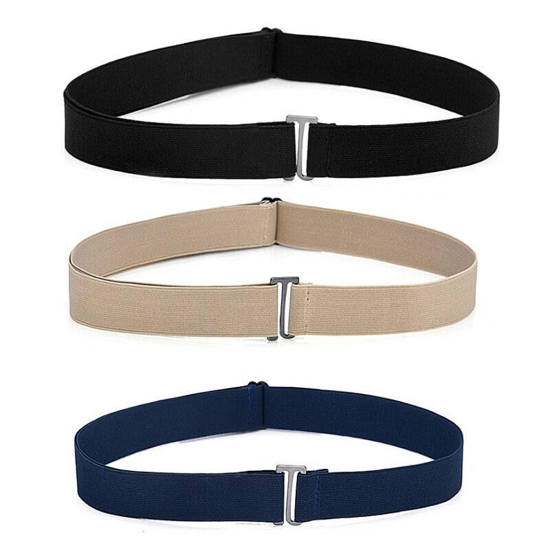 Fashion Invisible Belt Buckle Plastic Elastic Belt Women Men Adjustable Belt