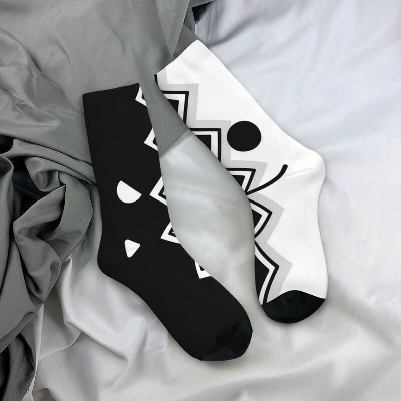 Angry Geometry Dash Video Game Socks Men Women Fashion Socks Harajuku Spring Summer Autumn Winter Socks Gifts