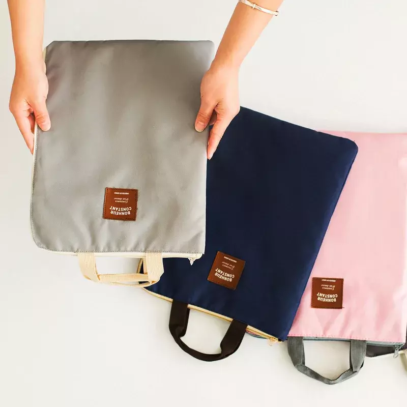 กระเป๋าผ้าสำหรับจัดเก็บโฟลเดอร์กระเป๋าใส่พาสปอร์ตกระเป๋าเครื่องเขียนกระดาษแบบพกพาสำหรับ A4อุปกรณ์สำนักงานโรงเรียน