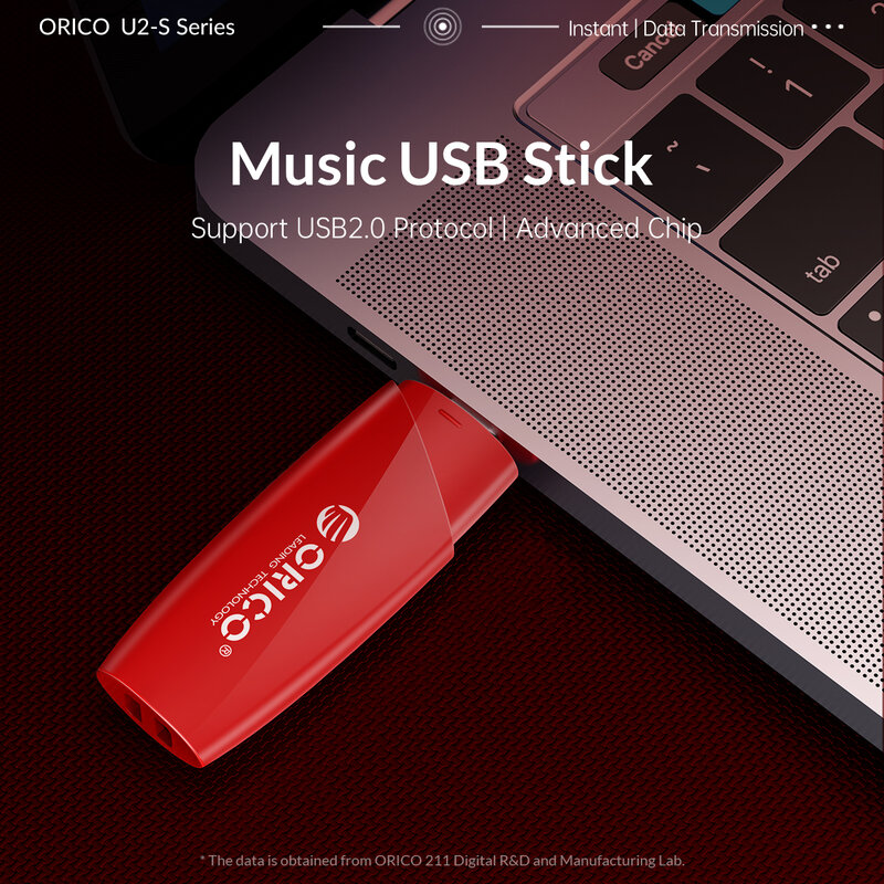 ORICO Tren Baru USB 2.0 Flash Drive 4GB 8GB 32GB Pen Drive USB 2.0 USB Stick Pendrive Warna Hitam Merah untuk Penyimpanan Eksternal