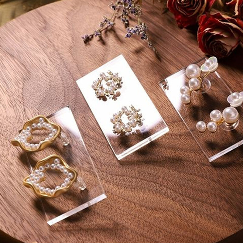 Kancing anting-anting tampilan akrilik bening transparan papan tampilan perhiasan buatan tangan DIY aksesori toko Penyimpanan menunjukkan pemegang perhiasan