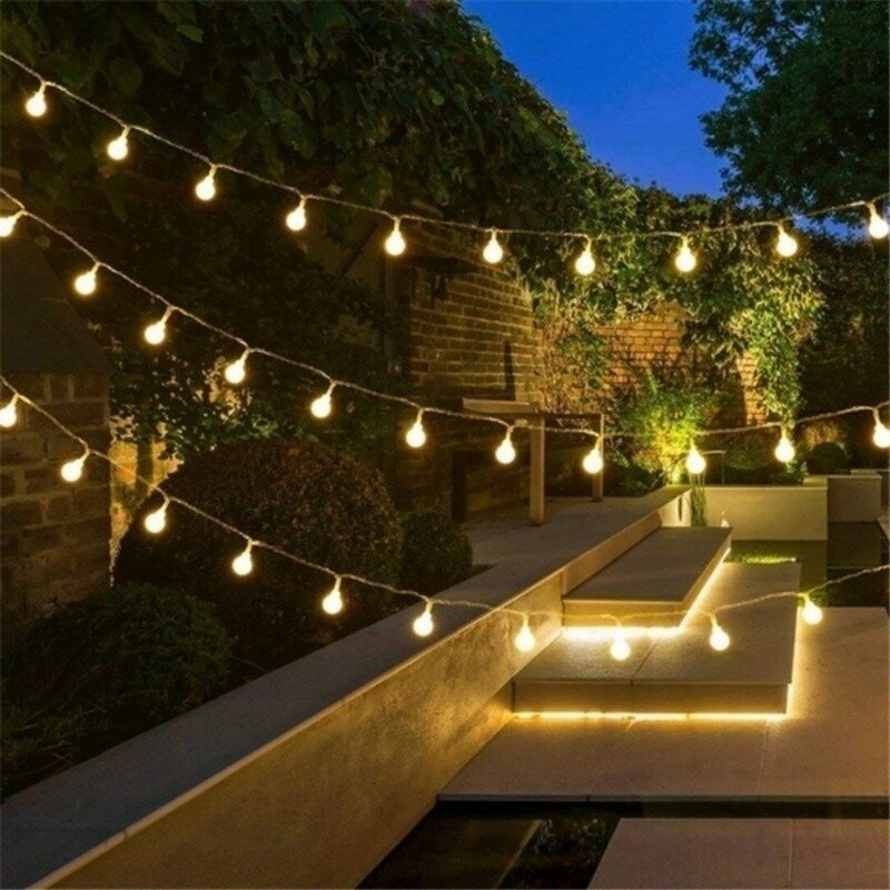 Guirnalda de luces LED para exteriores, cadena de bolas de 10M, Bombilla de luces de hadas para fiesta, hogar, boda, jardín, decoración de Navidad