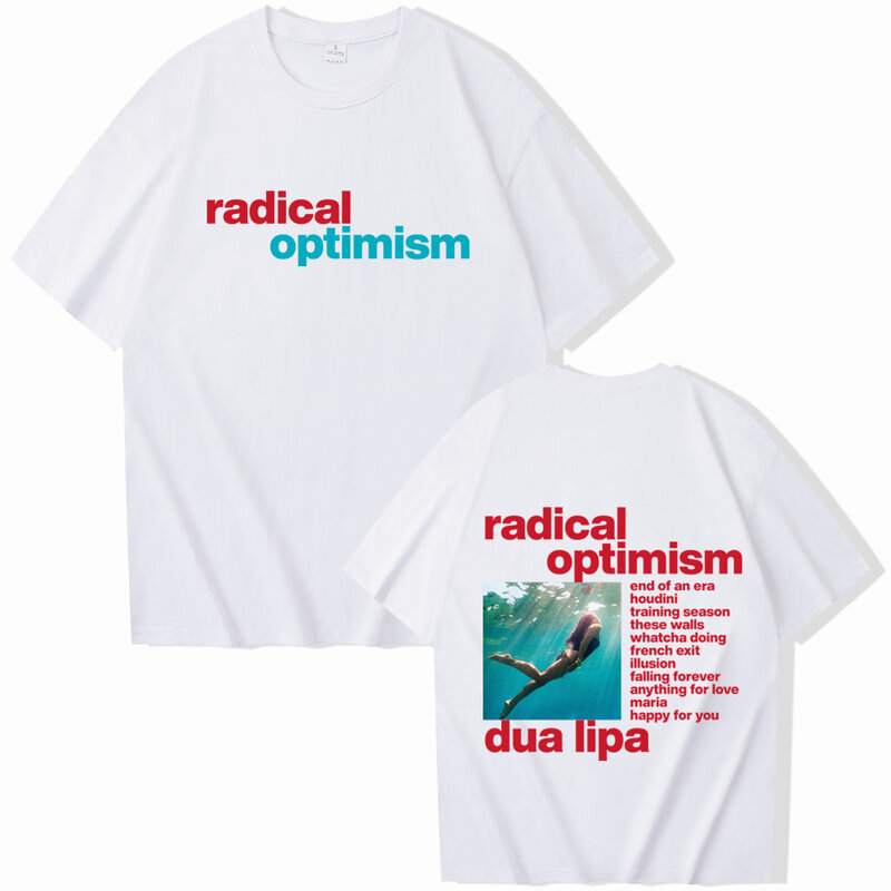 Dua radykalny optymizm 2024 t-shirty Lipa Harajuku Hip Hop koszule z krótkim rękawem z okrągłym dekoltem