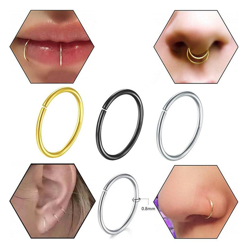 Fashion Round Stainless Steel Earring Free Piercing The Body To Prevent Piercing False Nose Body Jewelry
