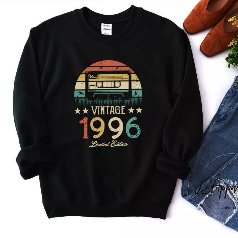 ดีไซน์ดั้งเดิมเสื้อสเวตเตอร์วินเทจแม่เหล็ก1996 28th 28ปีเสื้อคอกลมฮาราจูกุเสื้อปาร์ตี้วันเกิดเสื้อจัมเปอร์