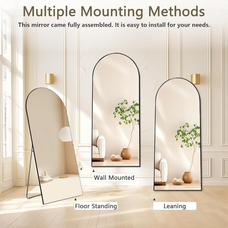 Inch Arch Full Length Mirror, Modern Design Standing Floor Mirrors,Body for Living Room, Bedroom, Bathroom, Cloakroom, Hallway