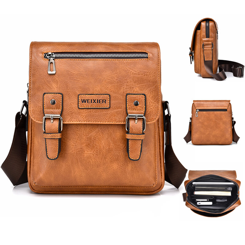 Men's Bag Fashion Shoulder Bag for Husband 7.9-inch iPad Crossbody Bag Quality PU Leather Handbag Large Capacity messenger bags