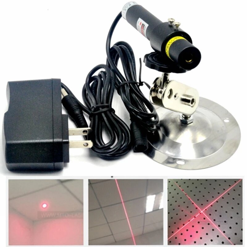Focused modul Diode Laser merah 648nm 650nm 50mW LD Dot/garis/silang 16x120mm dengan adaptor dan dudukan Heatsink
