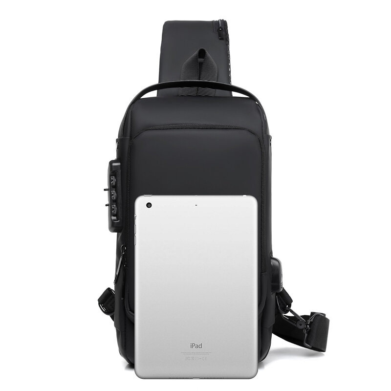 Bolso de pecho antirrobo impermeable para hombres, bolso cruzado de un solo hombro, USB, diseñador, nuevo