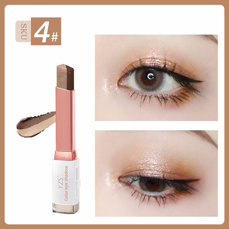 Professional Metallic Eyeshadow Stick, maquiagem preguiçosa, veludo gradiente, 2 em 1