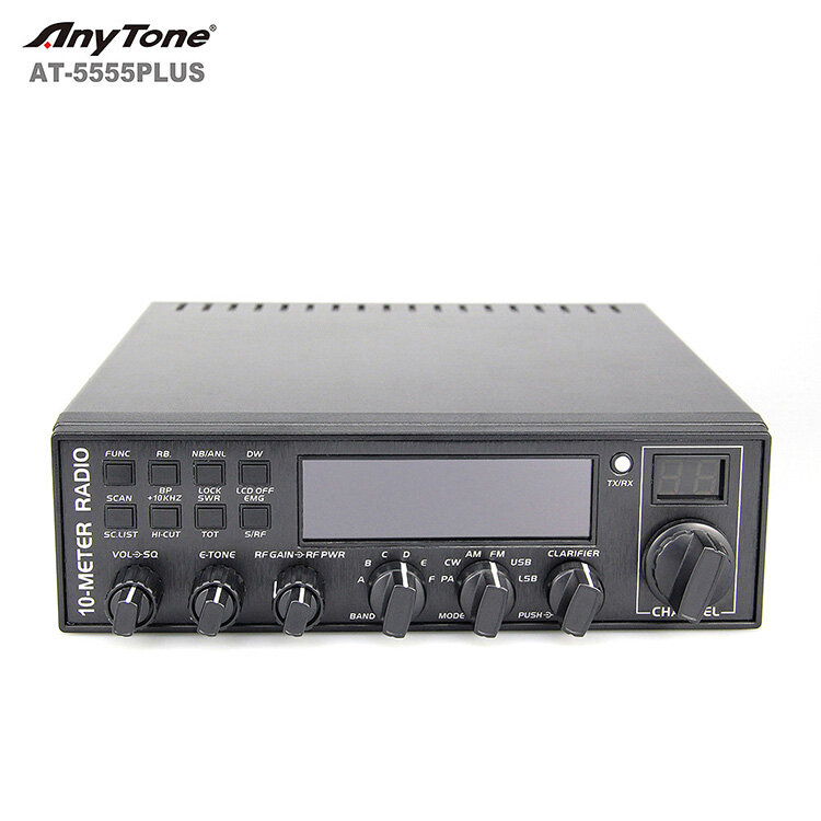 ANYTONE AT-5555 PLUS Radio seluler 10 Meter 45W, Radio CB 28-29.700 Mhz daya tinggi AM FM USB LSB PA CW