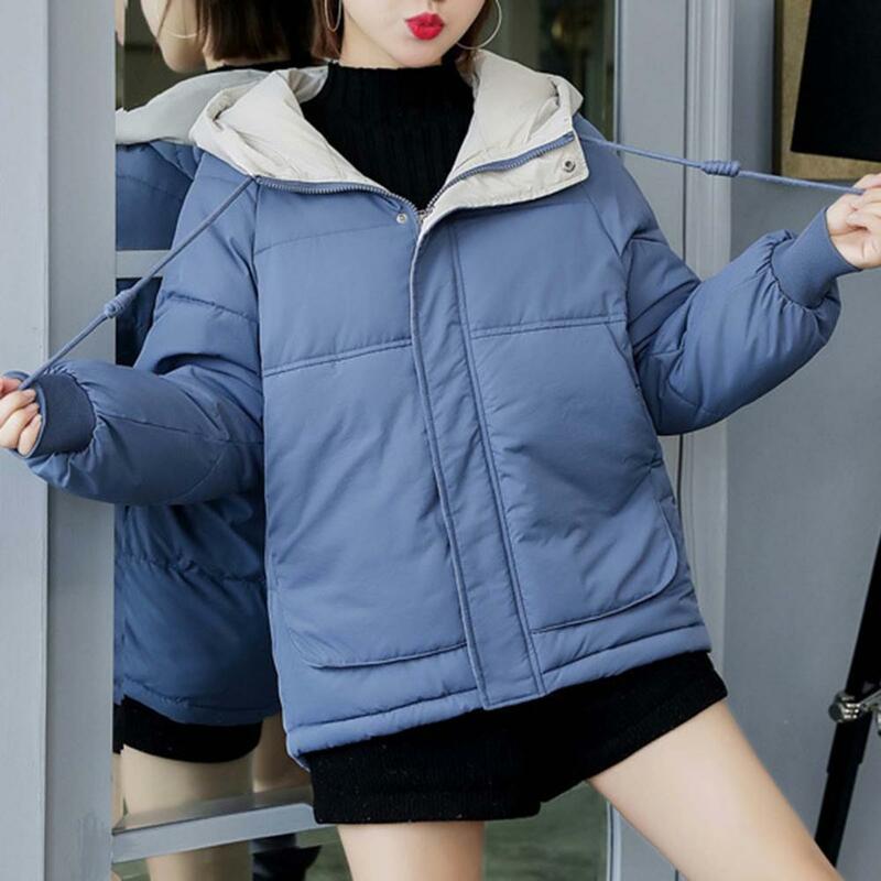 Jaket pendek parka wanita, jaket Luaran parka longgar Puffer ukuran besar hangat 2023 musim gugur dan dingin untuk perempuan