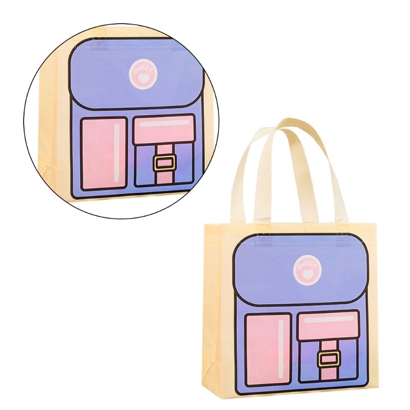 かわいいバッグドーパミンカラーハンドバッグ子供のための子供ショッピングバッグホリデーフェスティバルギフトバッグ多目的パッケージバッグ E74B