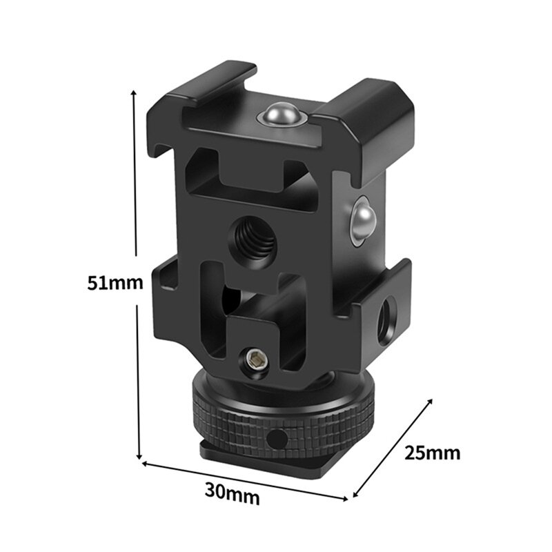 Triple Hot Shoe Mount Adapter Beugel Houder Voor Dslr Camera Voor Led Video Microfoon Flitslicht