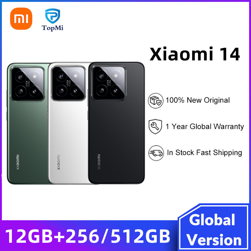 Xiaomi-14 Versão Global 14 "AMOLED WiFi 7, Câmera Snapdragon 8 Gen 3 Leica, 50MP, 6,36", 120Hz, 12 256 12 512GB